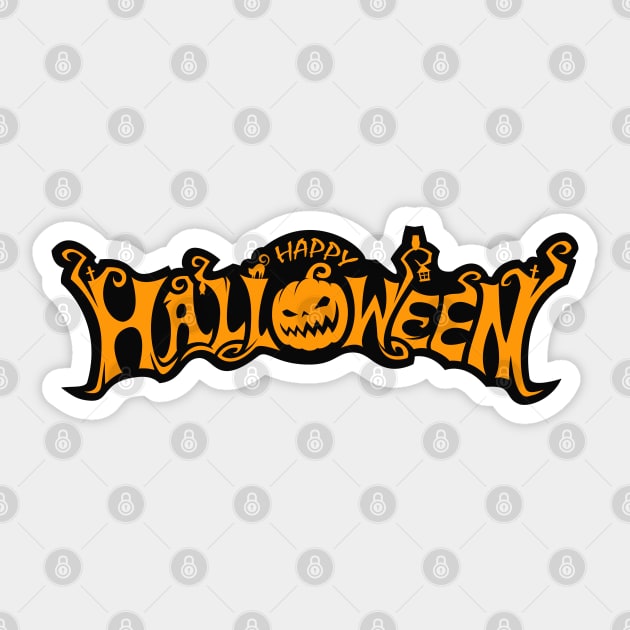 Happy Halloween Pumpkin Sticker by Merilinwitch